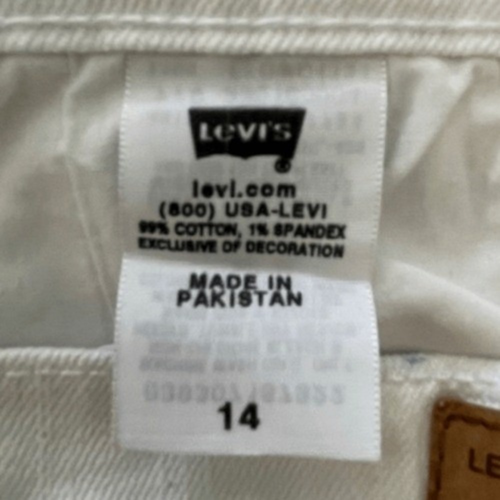 Levi's‎ 515 High Rise Jean Shorts Chalk White Denim Short Length 14 - Picture 8 of 9